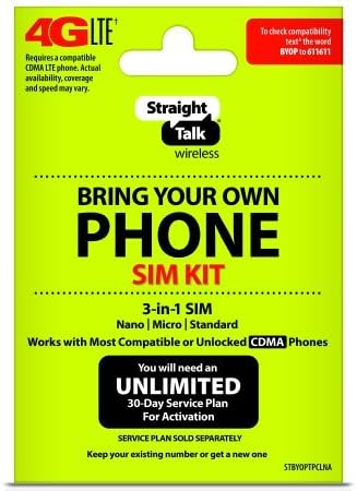 Straight Talk – Bring Your Own Phone CDMA 3-in-1 Sim Card Kit (4G LTE) – Verizon Compatible