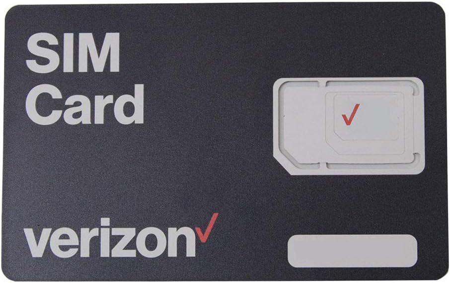 Verizon Wireless 4G LTE SIM Card – All 3 Sizes (3-in-1), Nano/Micro/Standard Sizes (4FF / 3FF / 2FF)