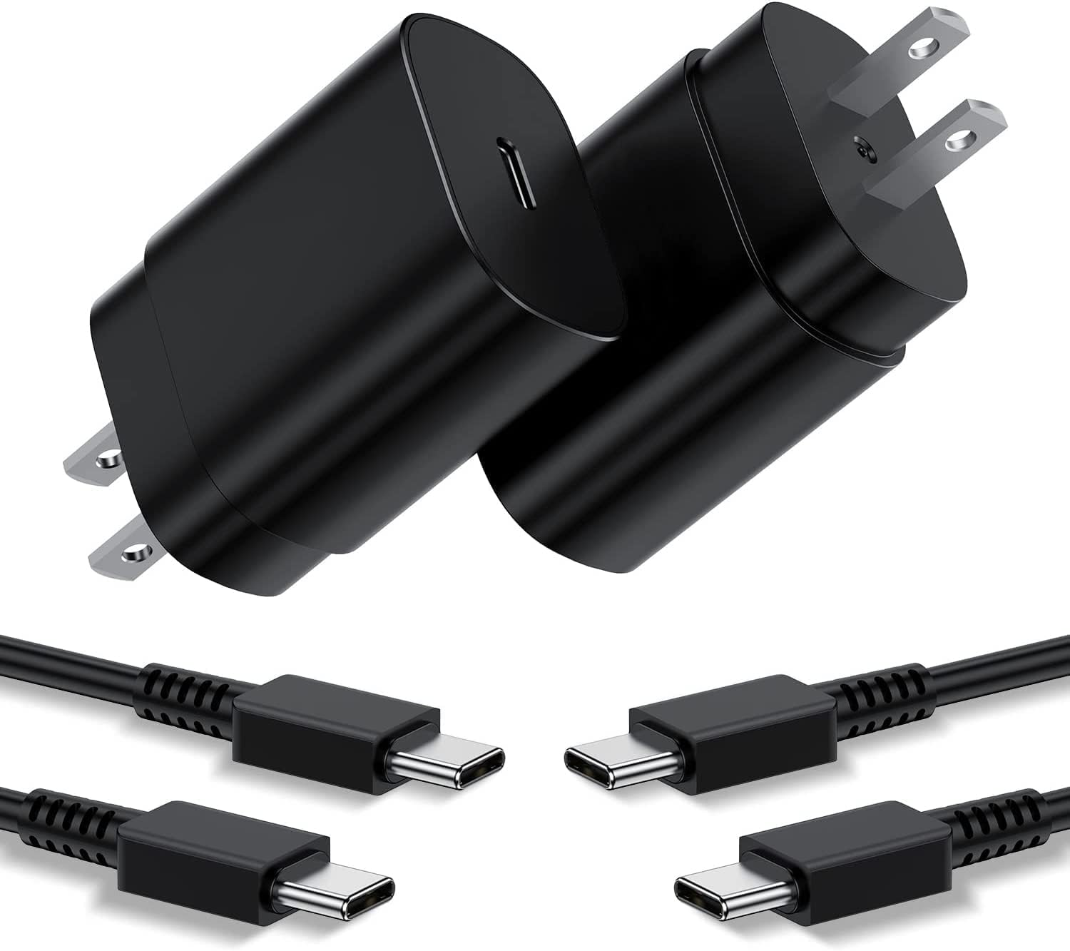 Type C Charger, 2 Pack 25W PD USB Wall Charger Super Fast Charging Block & 6ft Android Phone Cable for Samsung Galaxy S23 S22 S21 S20 Plus Ultra, Note 20 10 9 8/ S10 S9 S8 Pixel 6 5 4 Pro XL