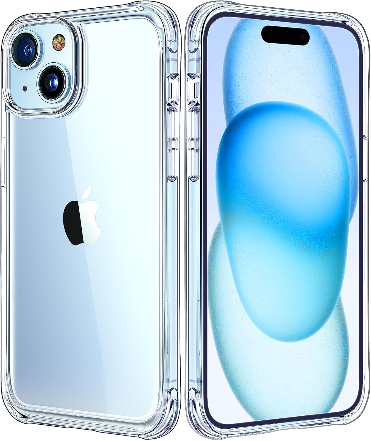 Mkeke for iPhone 15 Case Clear, [Not Yellowing] [Military-Grade Drop Protection] Clear Slim Phone Cases for Apple iPhone 15 with Shockproof Bumper 2023